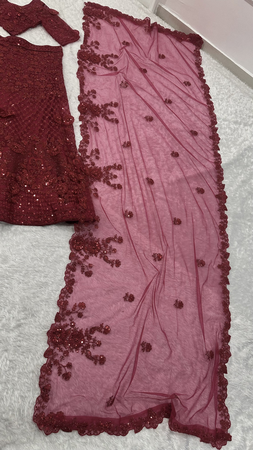 Premium Net Lehenga with Sequins Thread & Bead Work