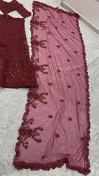 Premium Net Lehenga with Sequins Thread & Bead Work