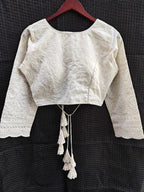 Off white hakoba cotton sabyasachi design readymade blouse