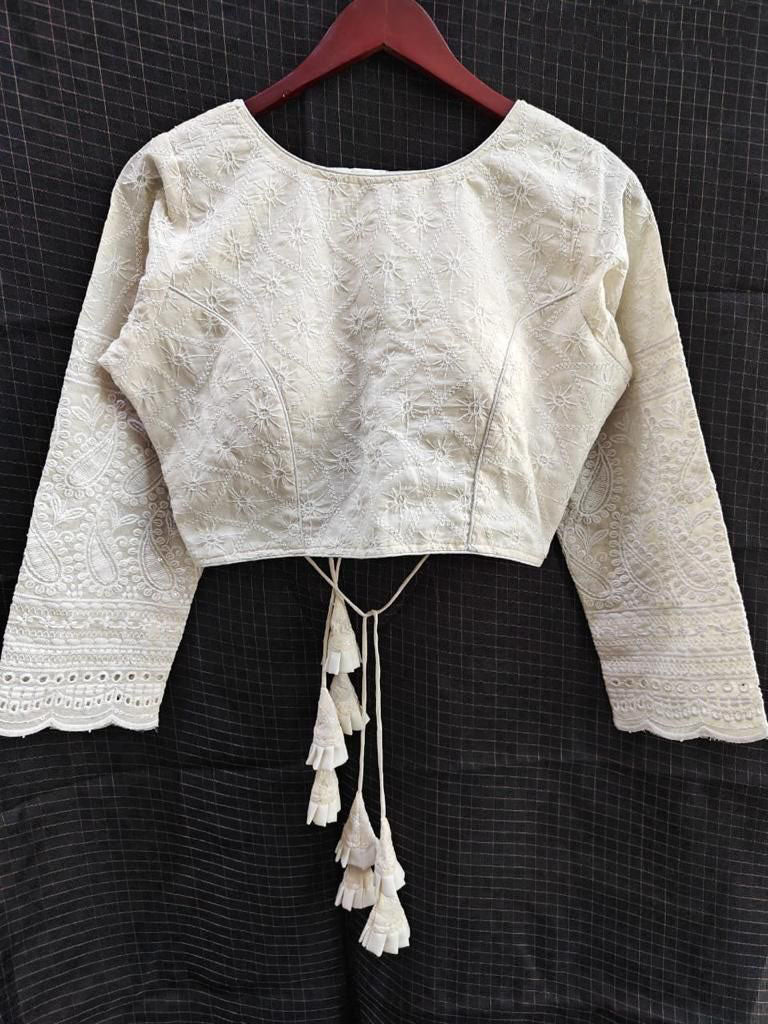 Off white hakoba cotton sabyasachi design readymade blouse