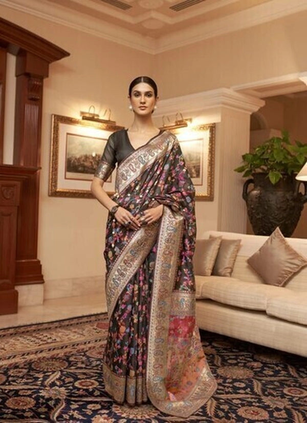 Alkesh  banarasi silk saree with zari weaving work