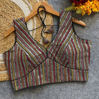 Black fox georgette fancy readymade blouse with embroidery work