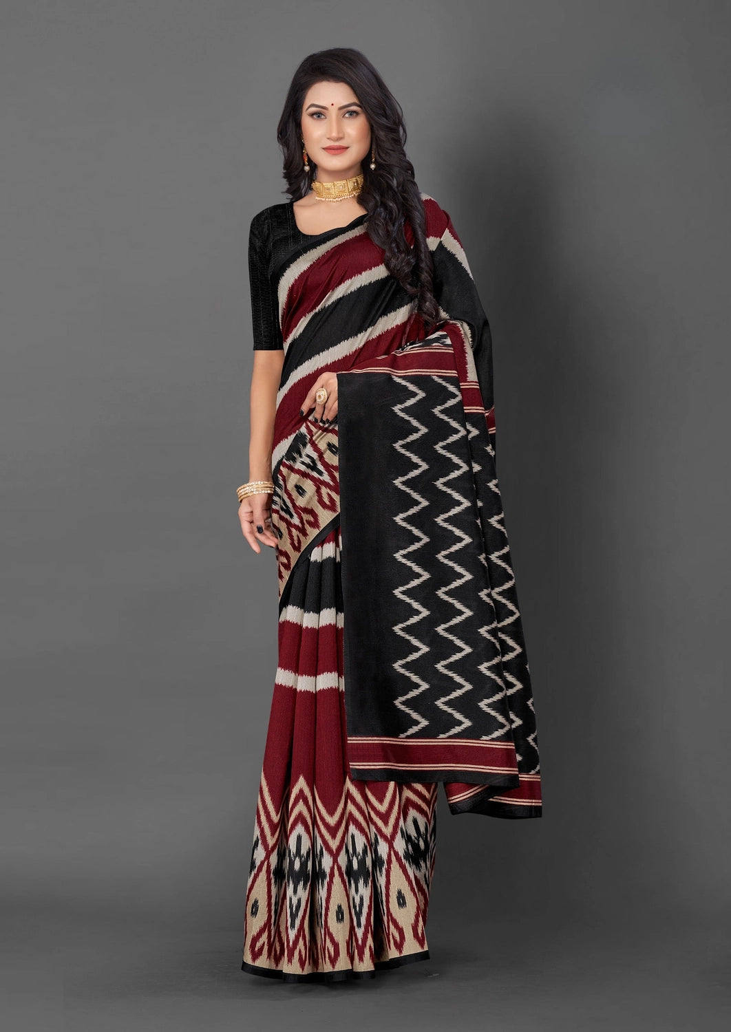 BHAGALPURI IKKAT PRINT SAREE