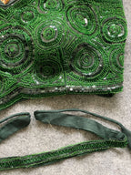 Green georgette fancy readymade blouse with handwork with Belt