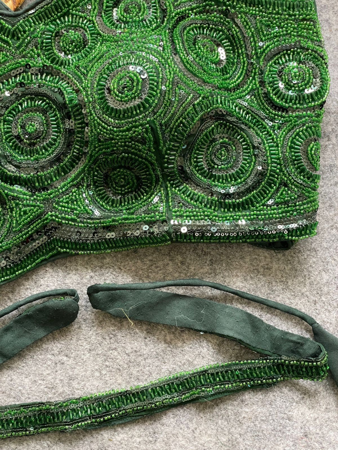 Green georgette fancy readymade blouse with handwork with Belt