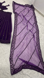 Stylish Net Lehenga with All-Over Sequins & Dori Detailing