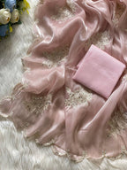 Lavender fancy jimmy choo silk saree with embroidery and sequence work