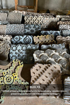 Multi pure mulmul cotton saree with bagru hand block printed work