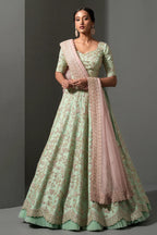 Premium Mulberry Silk Bridal Lehenga with Organza Dupatta & Hand Embellishments