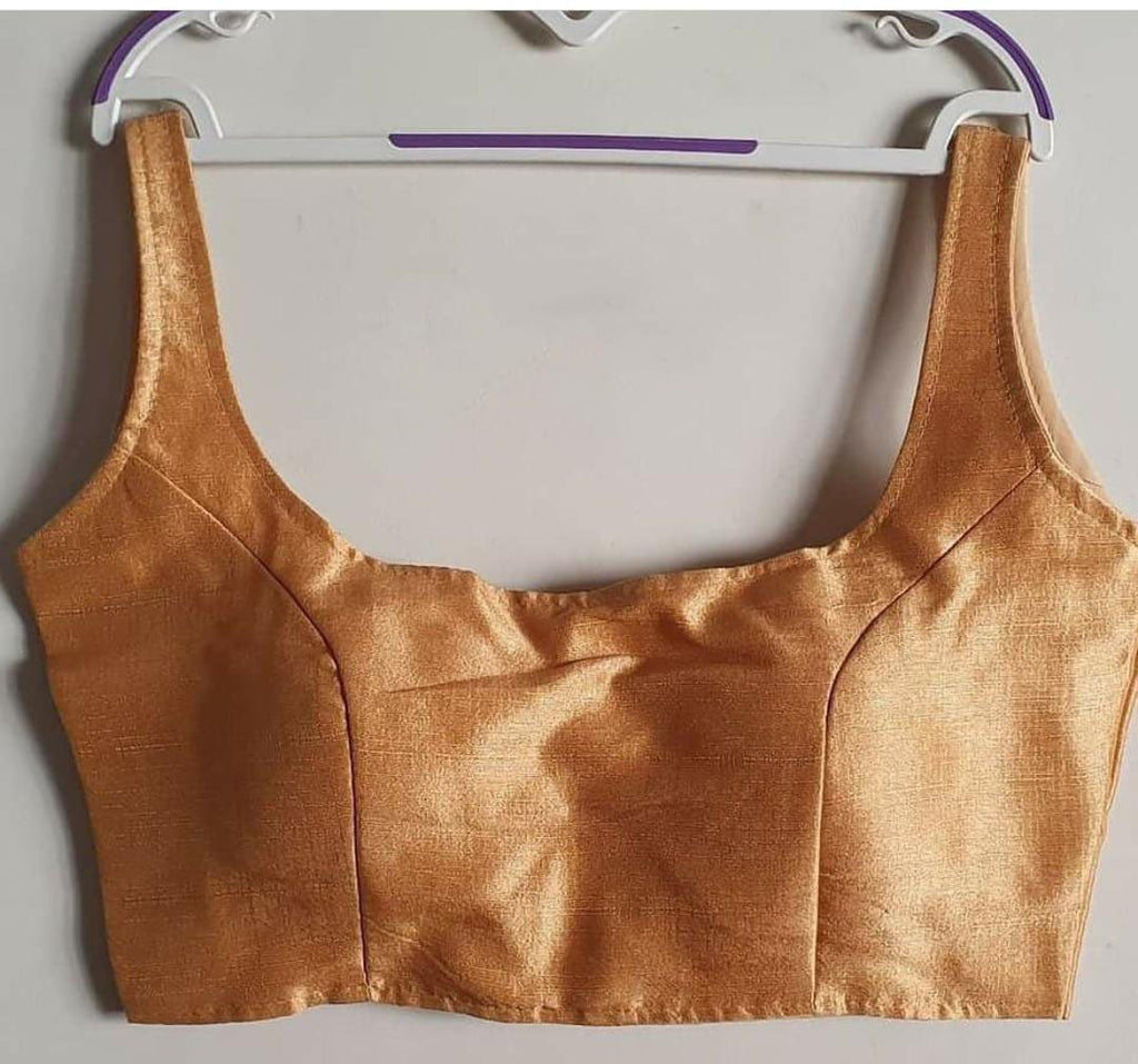 Bollywood style beige plain phantom silk readymade blouse