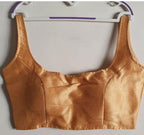 Bollywood style beige plain phantom silk readymade blouse