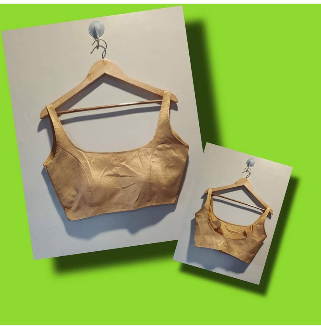 Bollywood style beige plain phantom silk readymade blouse