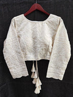 Off white hakoba cotton sabyasachi design readymade blouse