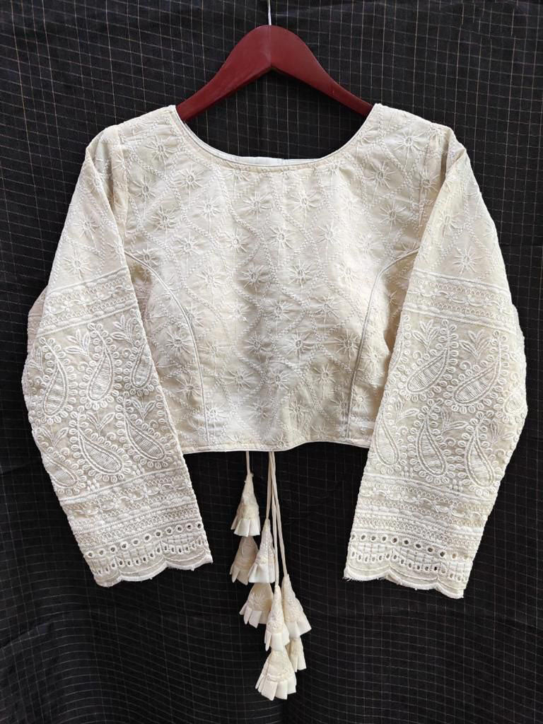 Off white hakoba cotton sabyasachi design readymade blouse