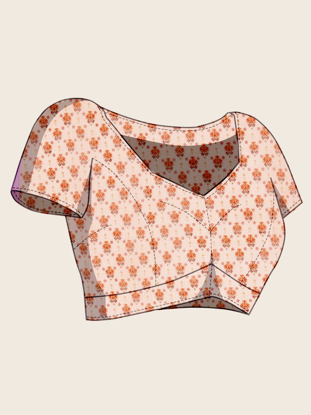 Multi linen cotton saree with digital printed work and silver zari border