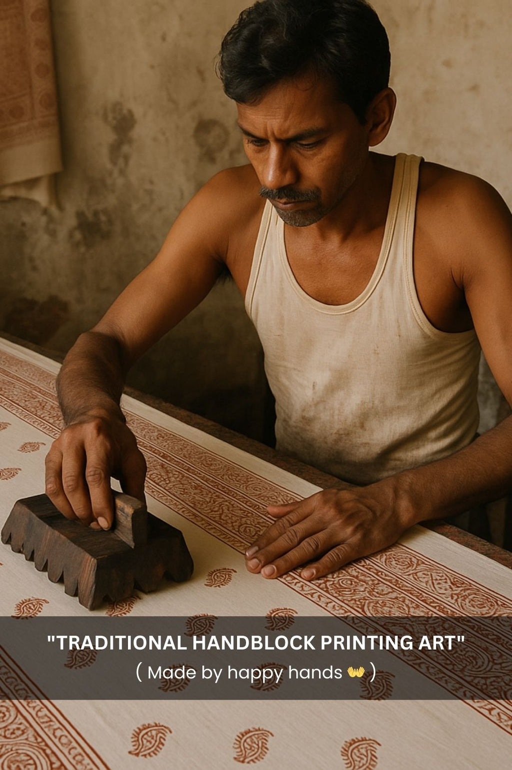 Multi colour pure linen cotton saree with bagru handblock printed work