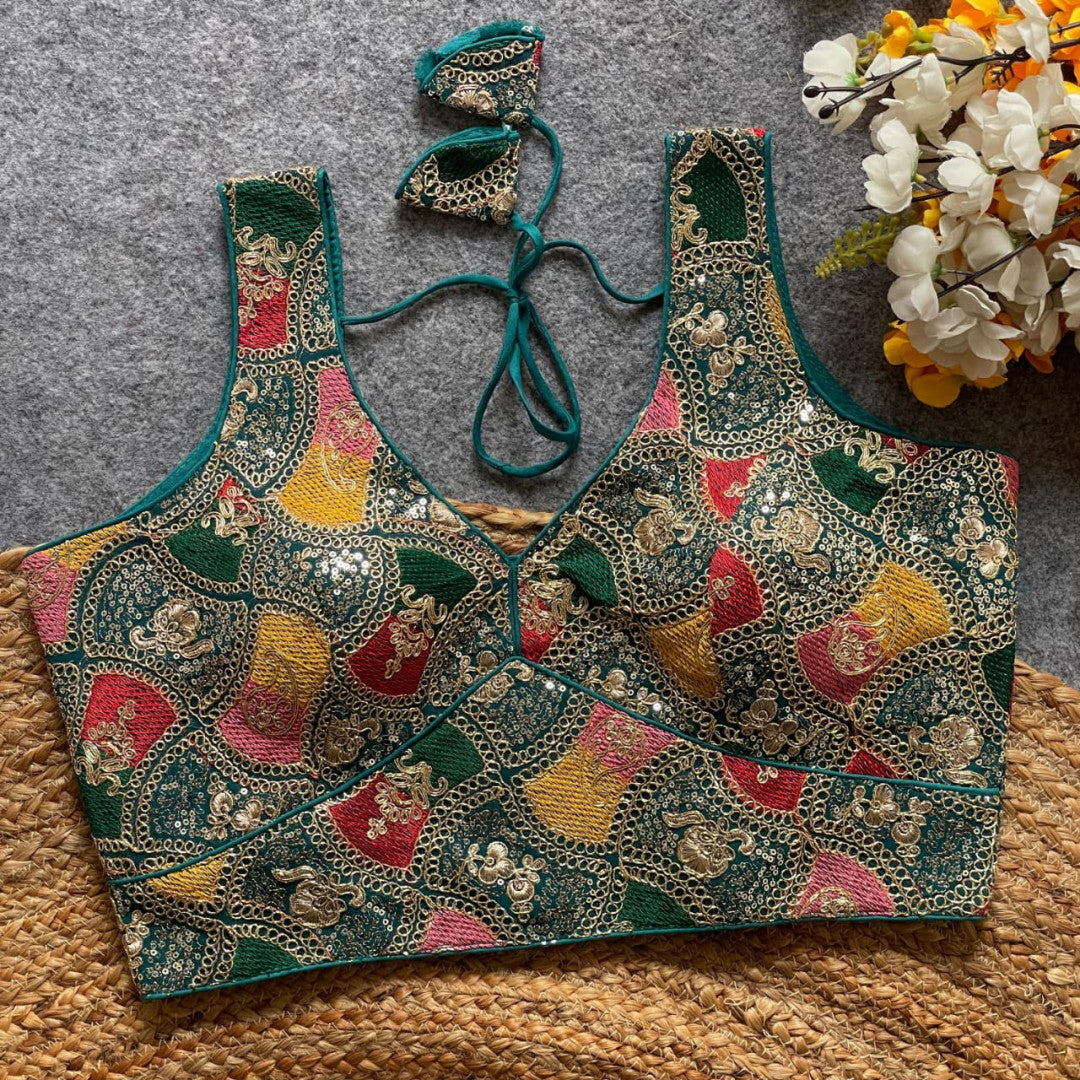Rama green fox georgette bollywood style readymade blouse