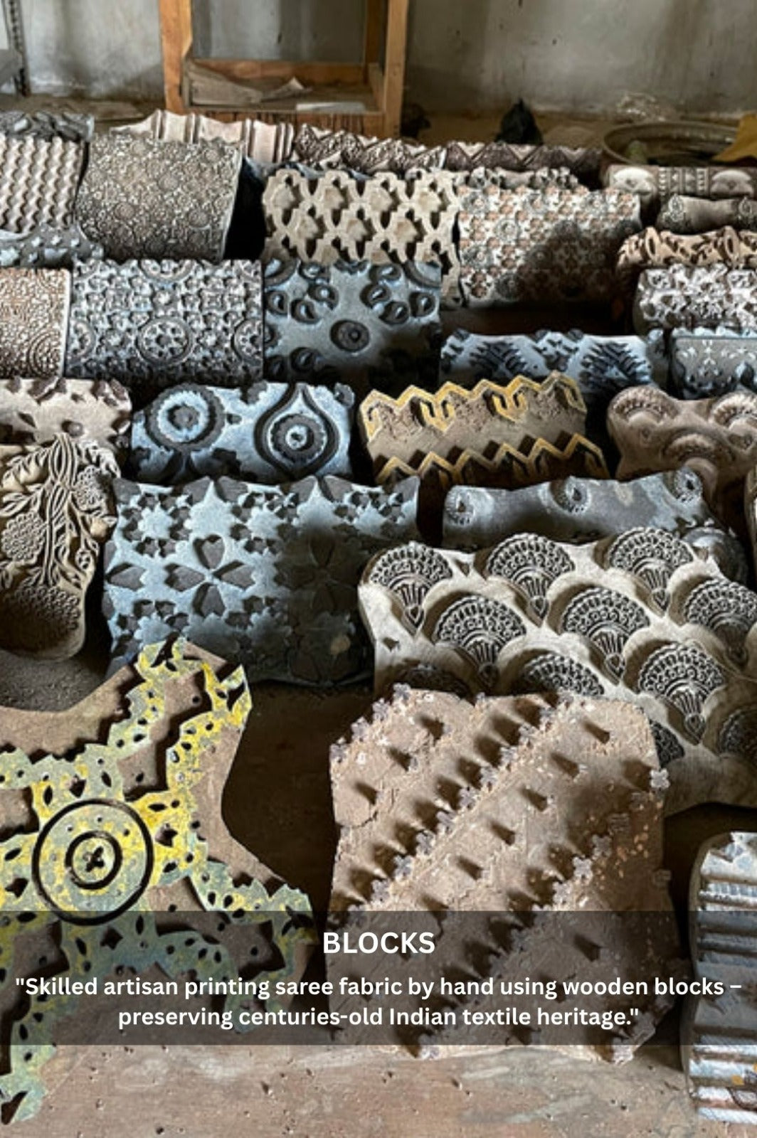 Yellow pure mulmul cotton saree with bagru hand block printed work