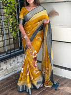 Pure Delta Moss Saree