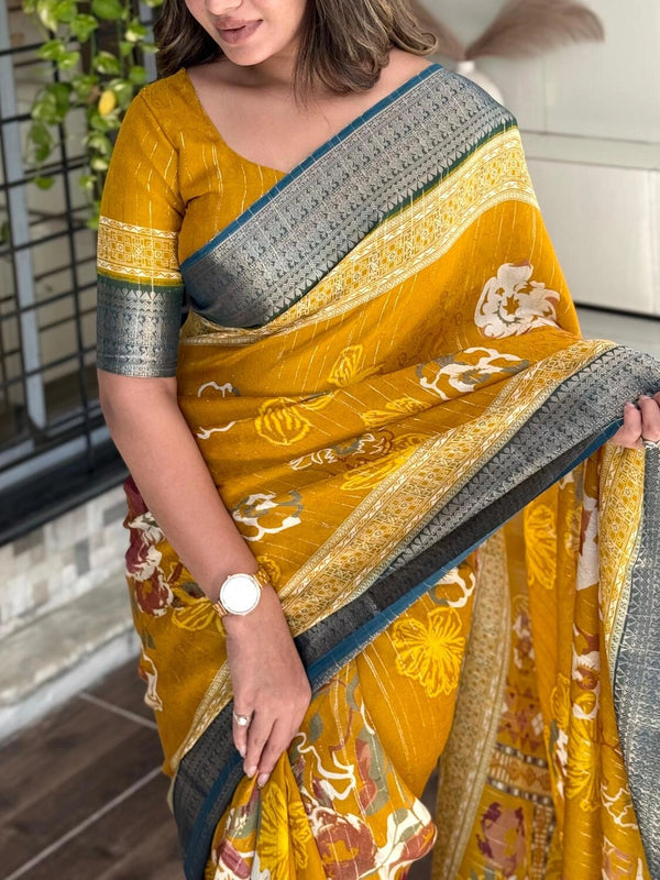 Pure Delta Moss Saree