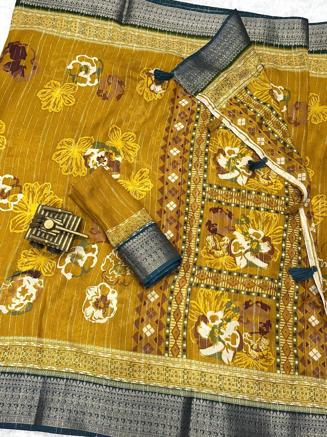 Pure Delta Moss Saree