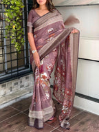 Pure Delta Moss Saree
