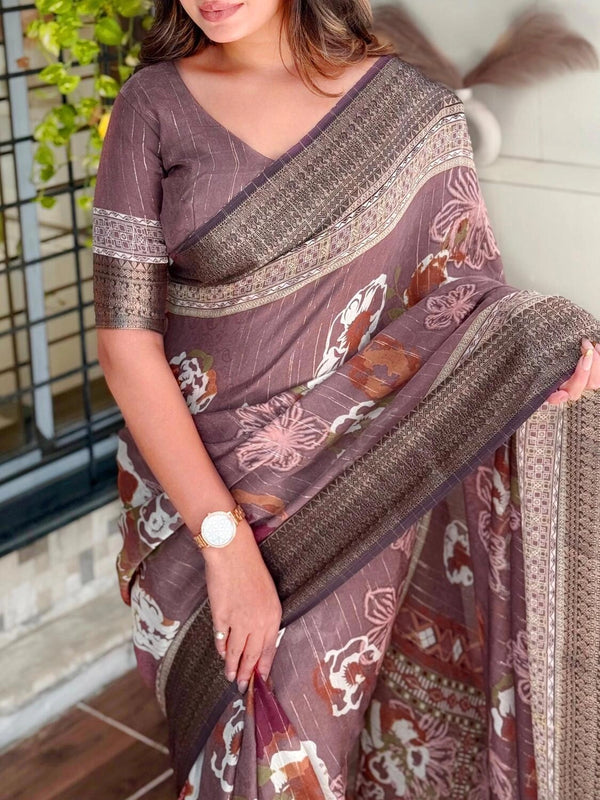 Pure Delta Moss Saree