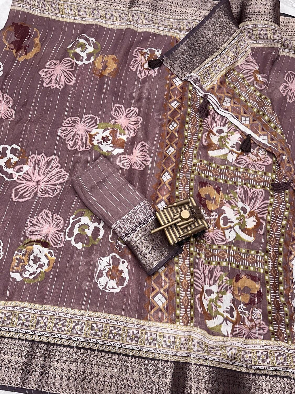 Pure Delta Moss Saree