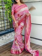 Pure Delta Moss Saree