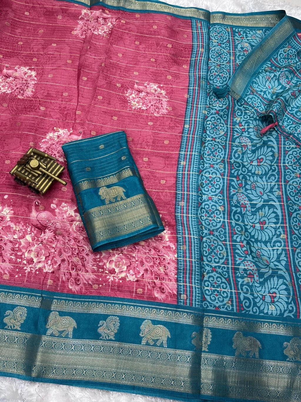 Tussar Cotton Jacquard Saree