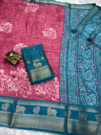 Tussar Cotton Jacquard Saree