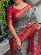 Tussar Cotton Jacquard Saree