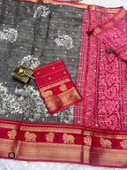 Tussar Cotton Jacquard Saree