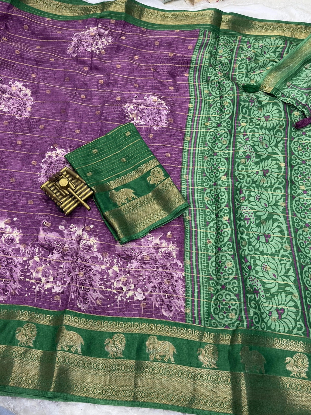 Tussar Cotton Jacquard Saree