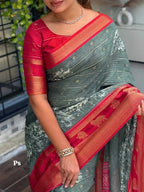 Tussar Cotton Jacquard Saree
