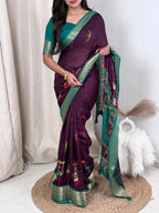 Kalamkari Prints luxurious Georgette Moss Saree
