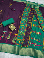 Kalamkari Prints luxurious Georgette Moss Saree