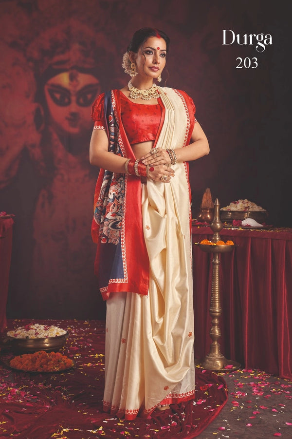 Durga Puja Special Silk blend Saree