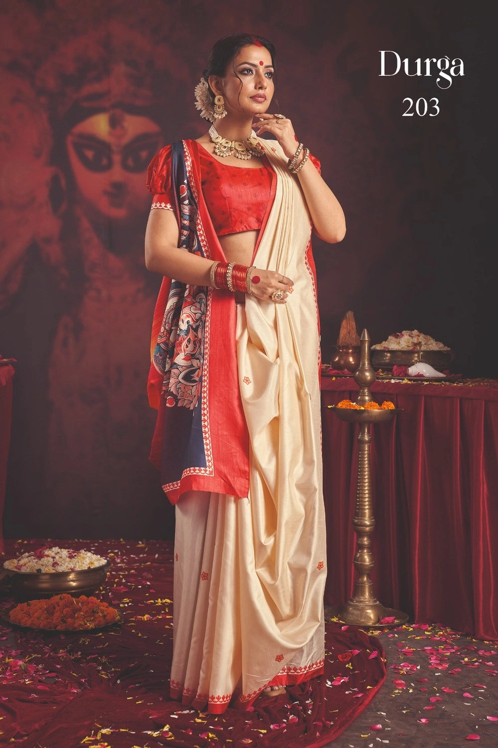 Durga Puja Special Silk blend Saree