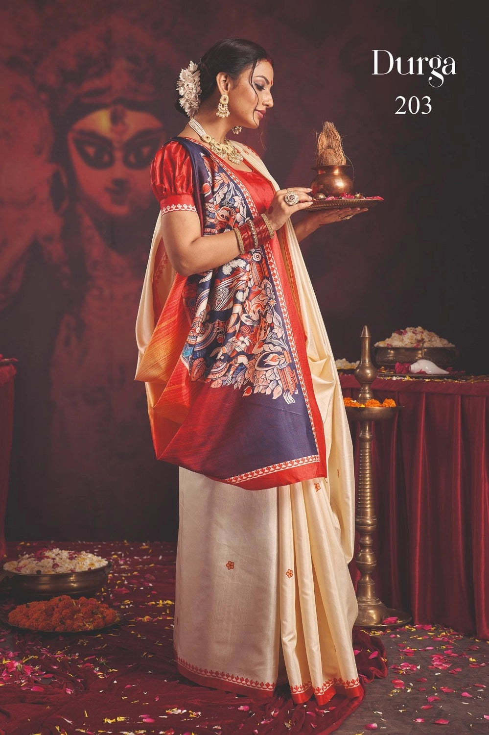 Durga Puja Special Silk blend Saree