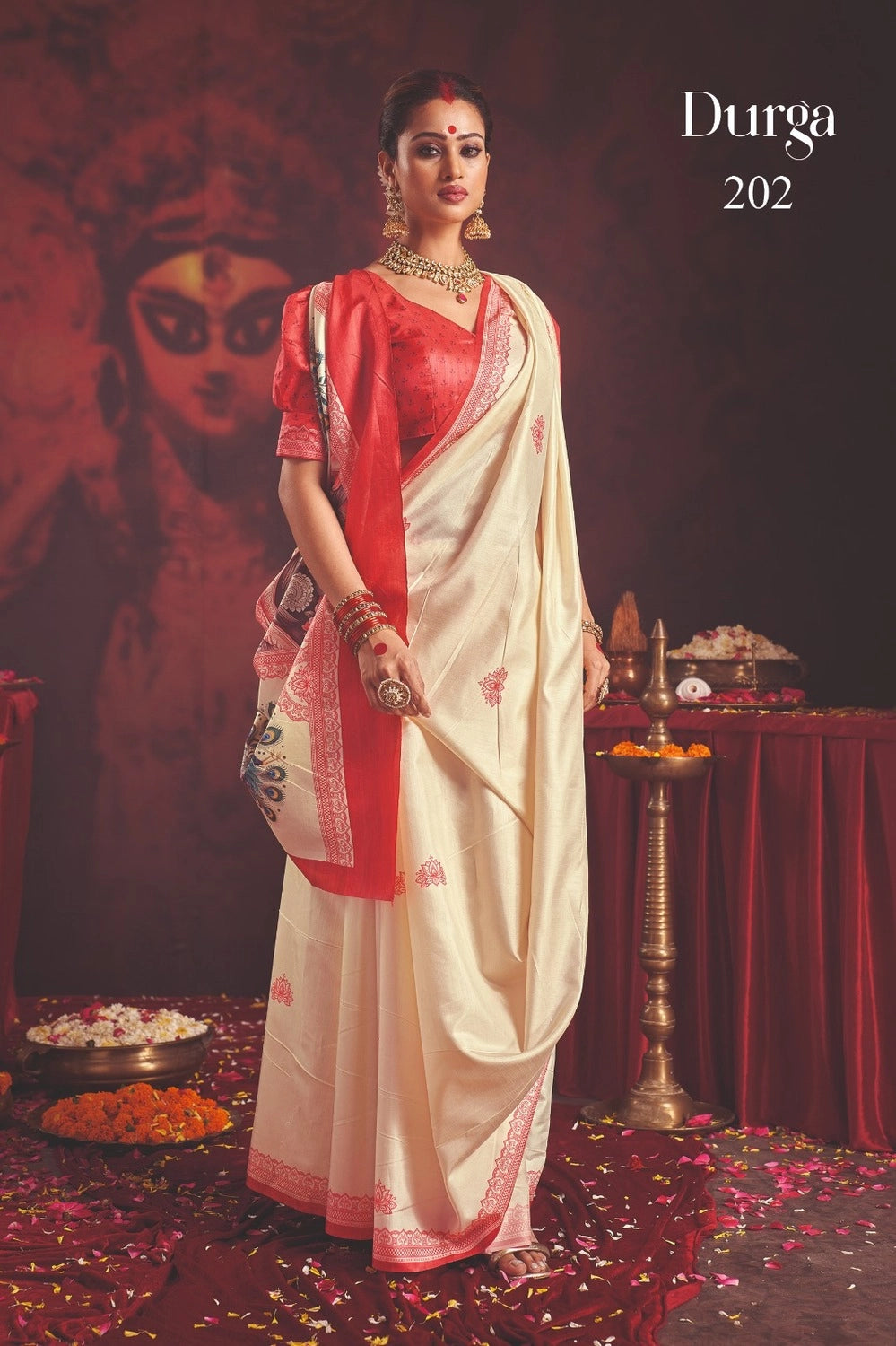 Durga Puja Special Silk blend Saree