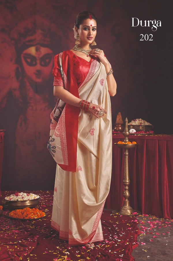 Durga Puja Special Silk blend Saree