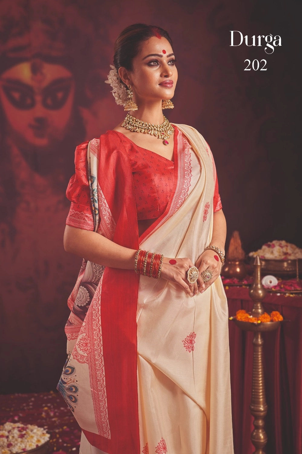 Durga Puja Special Silk blend Saree