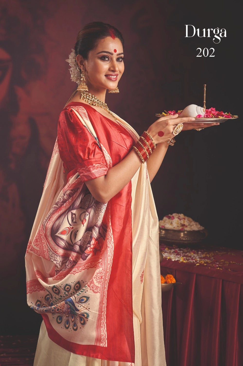 Durga Puja Special Silk blend Saree