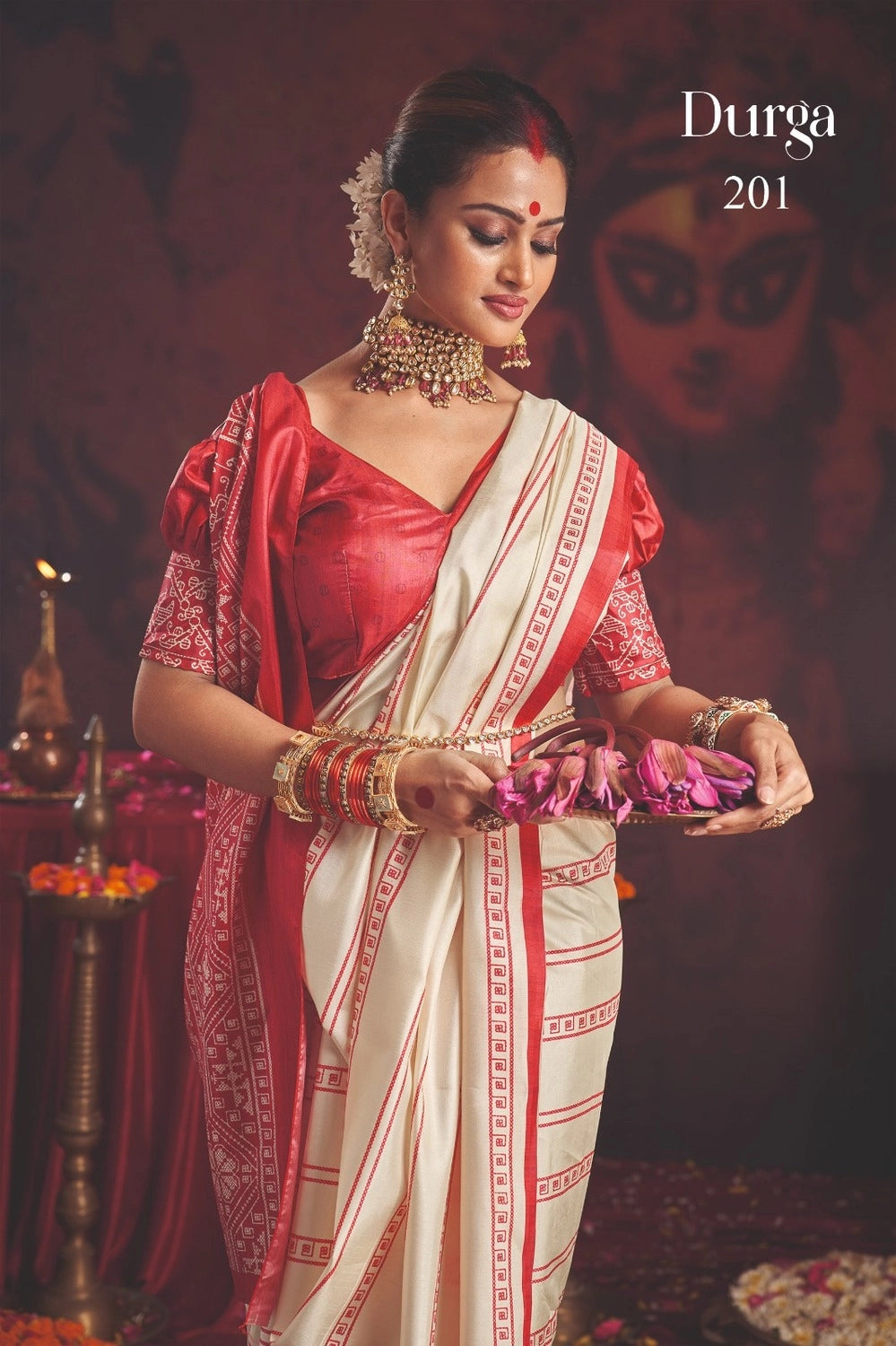 Durga Puja Special Silk blend Saree