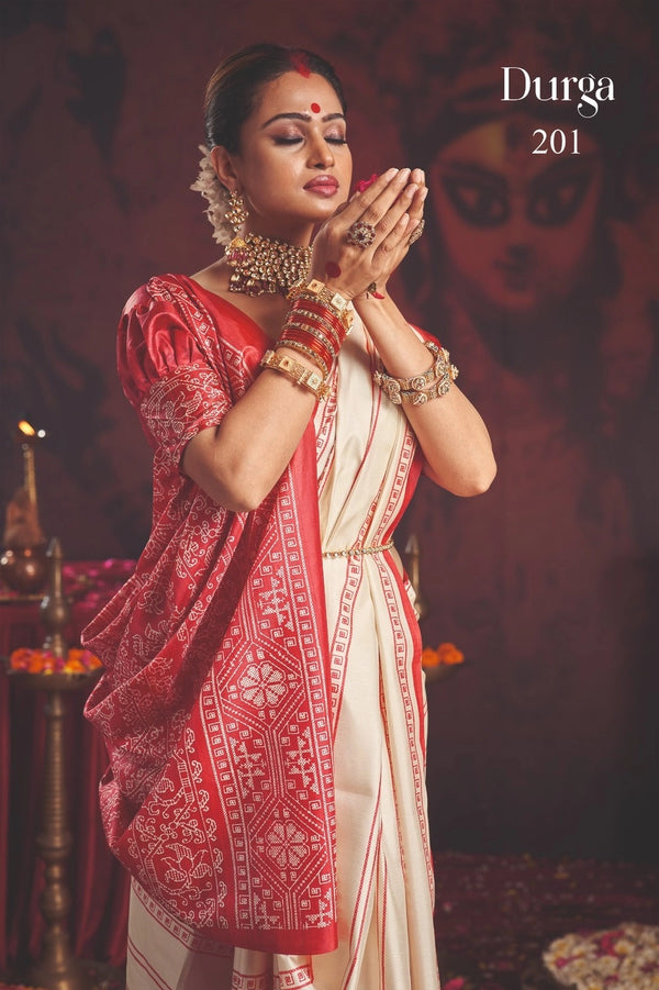 Durga Puja Special Silk blend Saree
