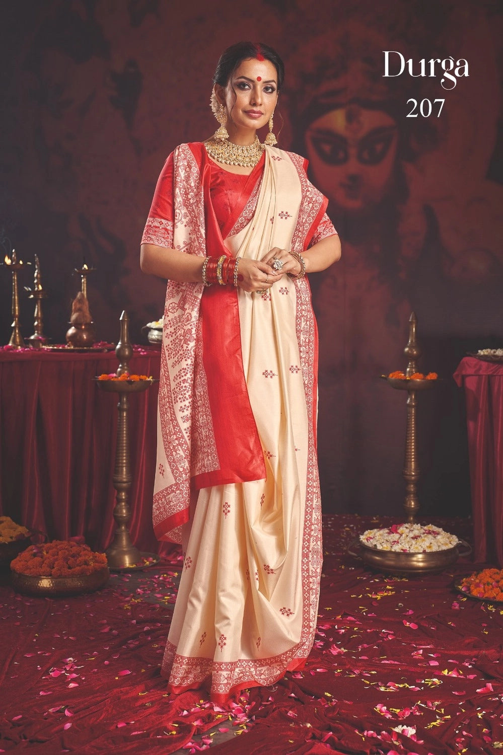 Durga Puja Special Silk blend Saree