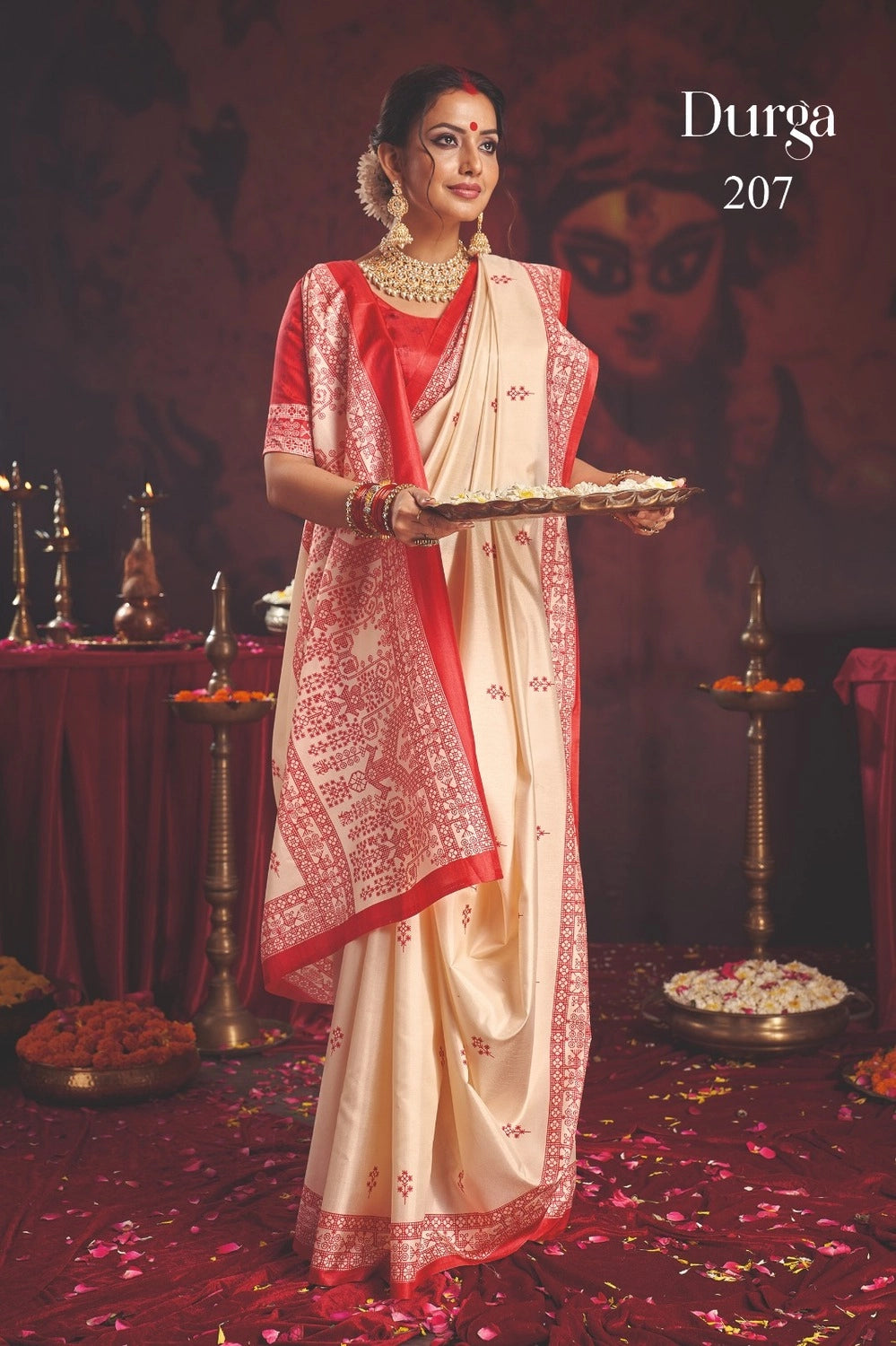 Durga Puja Special Silk blend Saree