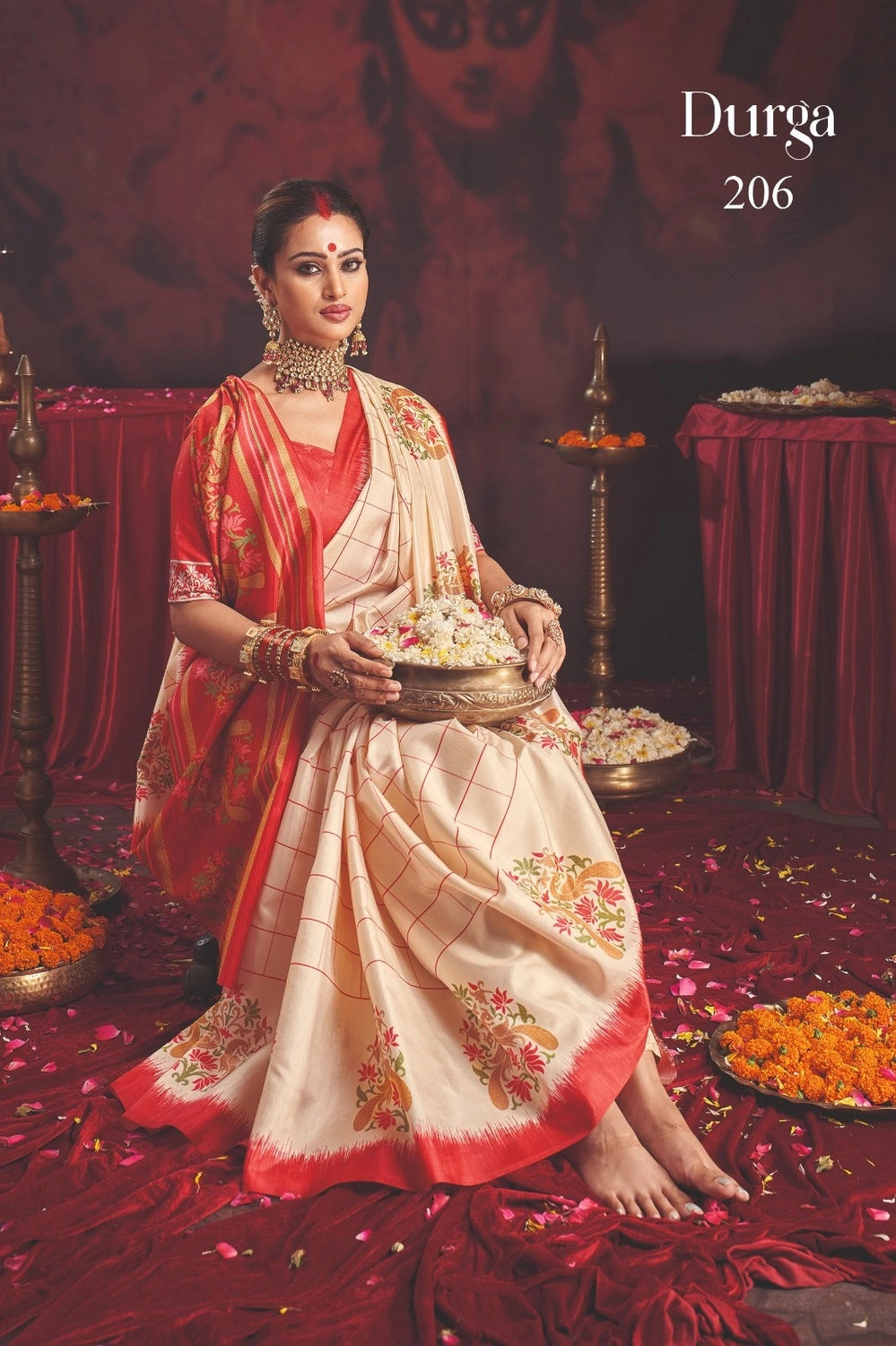 Durga Puja Special Silk blend Saree