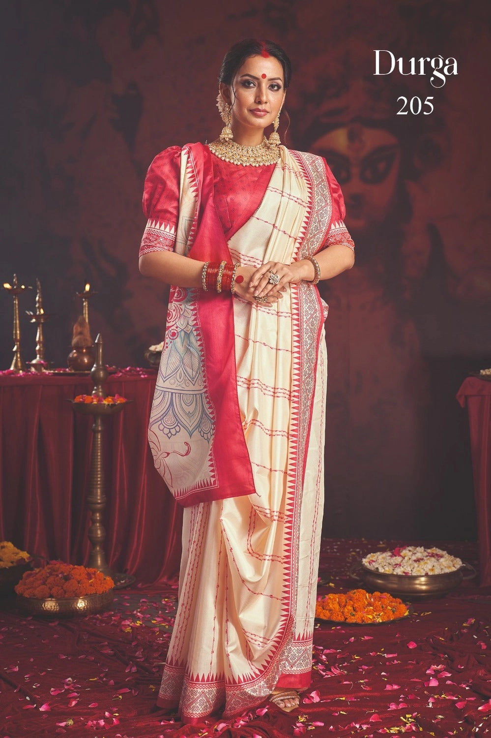 Durga Puja Special Silk blend Saree